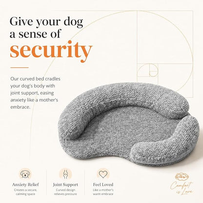 Orthopedic Memory Foam XXL Dog Bed for Large Sized Dog - Washable & Waterproof & Removable Cover -Round Calming Bed for Anxiety Relief (51 x 34 x 8 Inch)