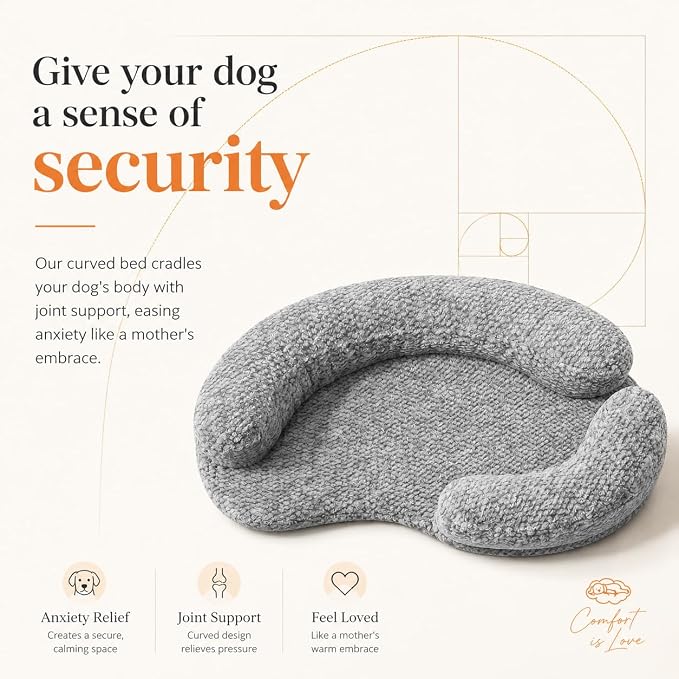 Orthopedic Memory Foam Dog Bed for Small Dogs - Washable & Waterproof & Removable Cover - Round Calming Dog Bed for Anxiety Relief(35 x 24 x 8 Inch)