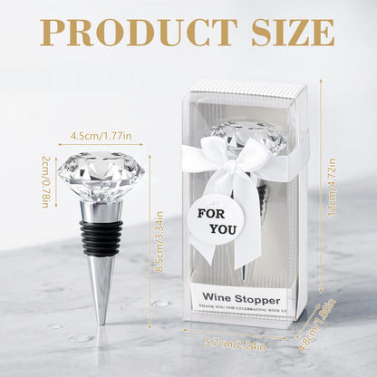 30PCS Crystal Wine Stoppers Diamond Decorative Wine Bottle Stopper for Wedding Bridal Shower Souvenir Decorations Keepsakes for Guests