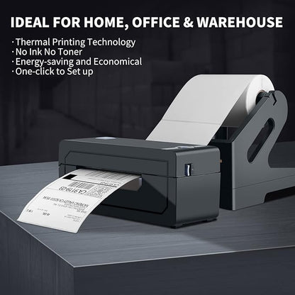 JADENS Bluetooth Thermal Shipping Label Printer – Wireless 4x6 Shipping Label Printer, Compatible with Android, iPhone, Windows & Mac, Widely Used for Ebay, Amazon, Shopify, Etsy, USPS