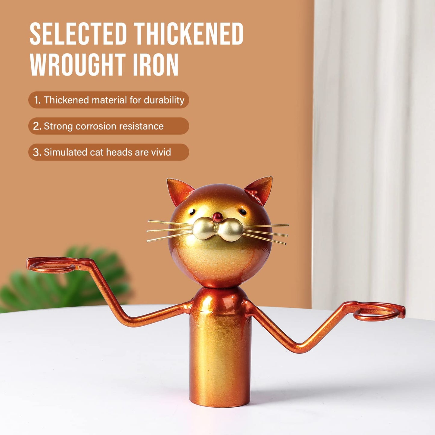 Drincarier Cat Decor Wine Holder Wine Rack Wine Bottle Holder Wine Cat, Gift for Halloween and Christmas,Cat Gifts for Cat Lovers………… (Cat Glass Holder)