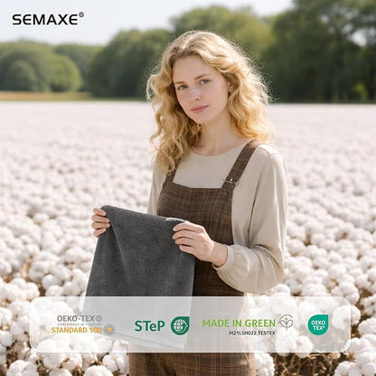 SEMAXE Gray Hand Towels for Bathroom, Quick-Drying, Easy Care