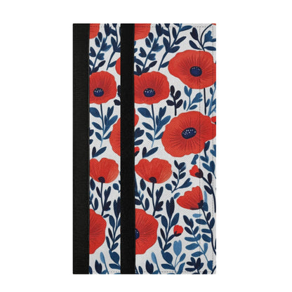 ElliTarr Refrigerator Door Handle Covers Set of 2 Microwave Handle Cover Handmade Decor Protector for Fridge Oven Dishwasher Decorative Washable Red Poppy and Leaves