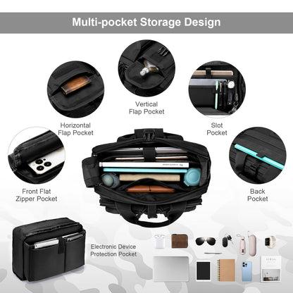 Stypos Tactical Messenger Bag, 15.6/17.3 Inch Tactical Briefcase for Man Military Laptop Bag Messenger Shoulder Bag (Black)