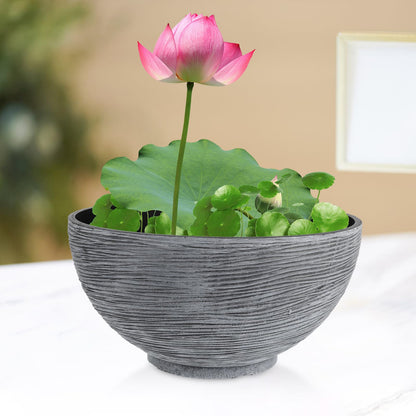 Floating Plant Pot Water Lily Water Planter Large Hydroponic Planter Garden Plant Bowl Flower Planting Container Decoration Accessories Grey Flower Pots