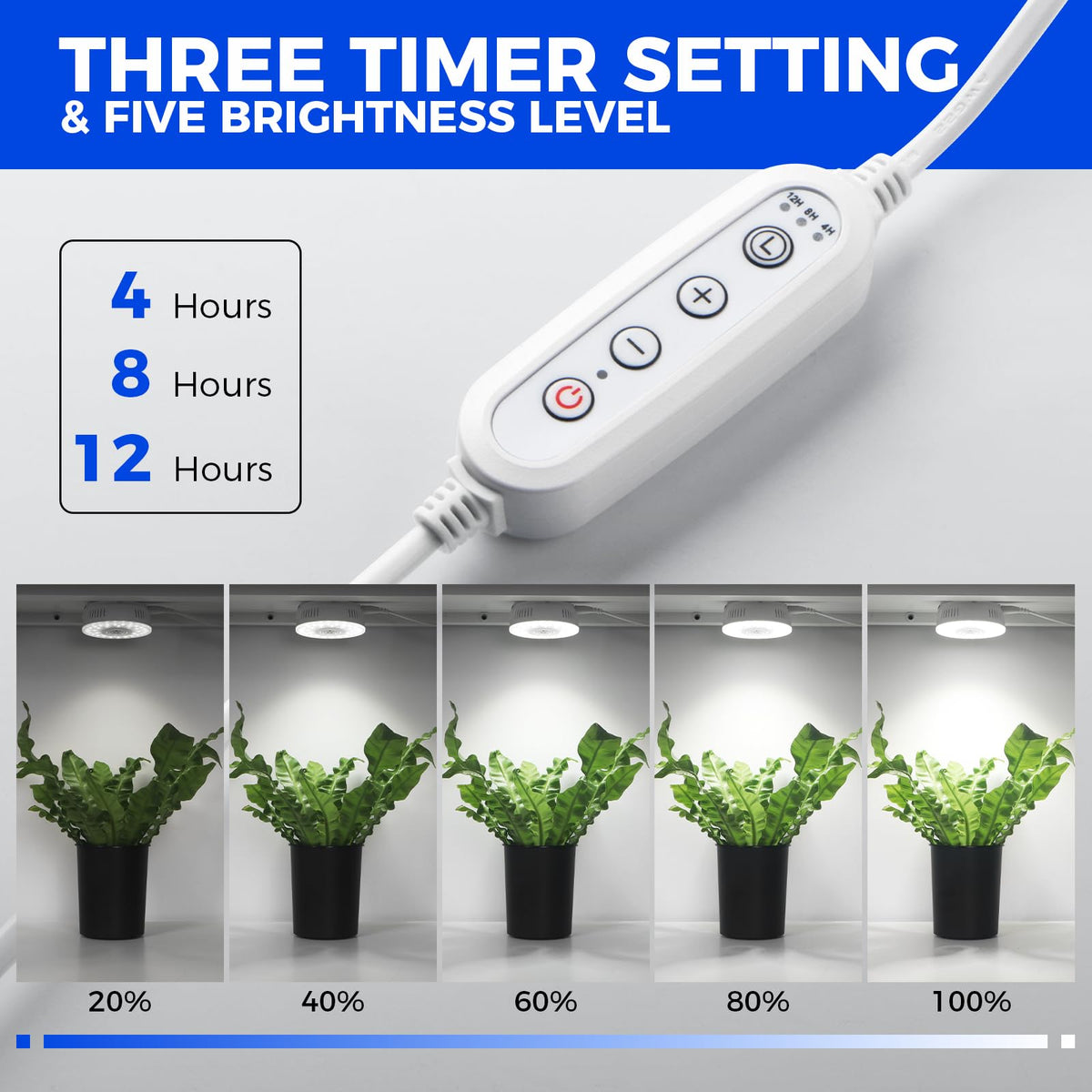 Barrina Puck Grow Light, Full Spectrum 5000K, 54W, 6 Packs with Timer, Model OG09-6T, Aluminum