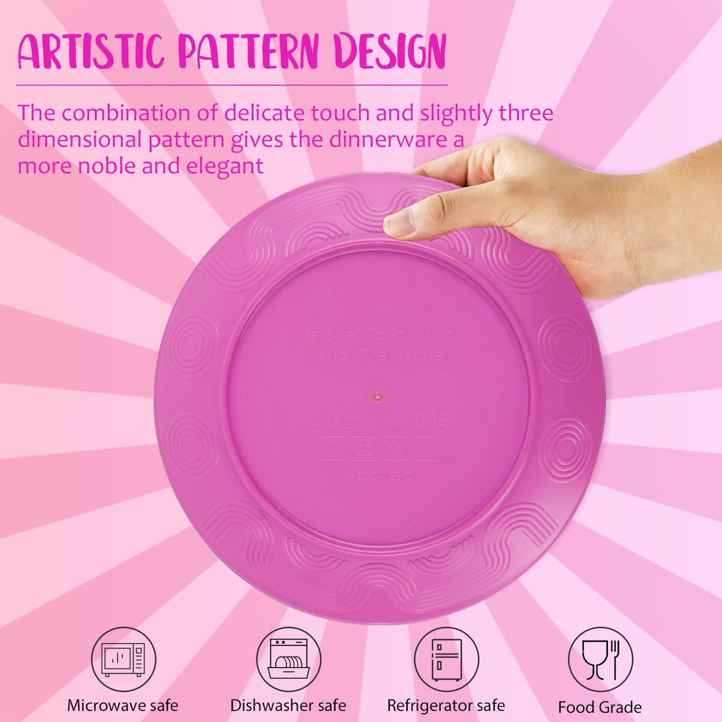 Wheat Straw Dinnerware Set 40-Piece Service for 8 Unbreakable Dishes Set Plates and Bowls Sets Drinking Glasses Microwave Safe Dish Set Lightweight Dinnerware Set for Home & Kitchen - Yellow