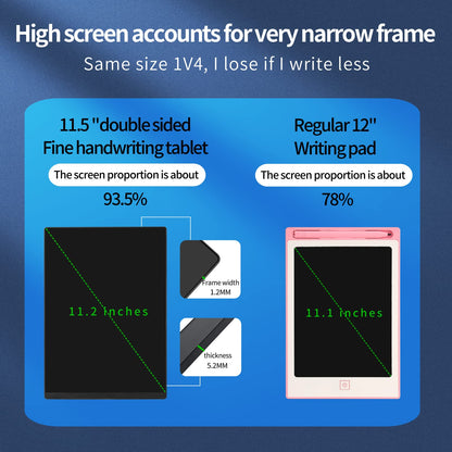 LCD Writing Tablet 11.5 Inch Double Display, Bezel-Free Two-Sided Reusable Electronic Drawing Pad with Case, Ultra-Slim Digital Notepad for Adults Kids, Electronic Scratchpad for Office School Home
