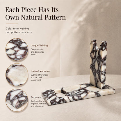 Artisanal Abode Marble Wine Holder, Single Bottle Tabletop Rack