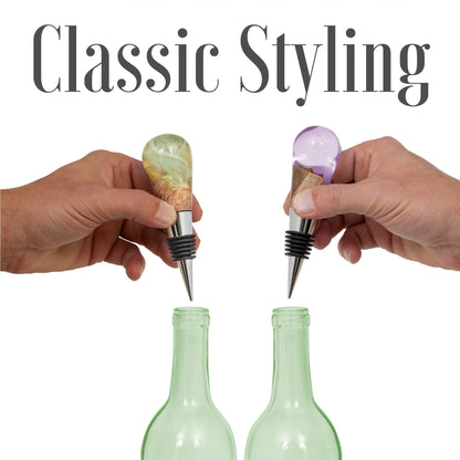 Savannah Classic Chrome Style Bottle Stopper with 3/8" x 16 tpi Threaded Post For Attaching Hand Made or Lathe Turned Handles (10 Chrome Stoppers)