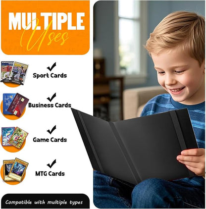 Card Binder 9-Pockets, Trading Card Binder, 20 Pages, 360 Card Capacity Collection Binder, Card Folder for MTG, TCG, Game Cards & Sports Cards（Black）