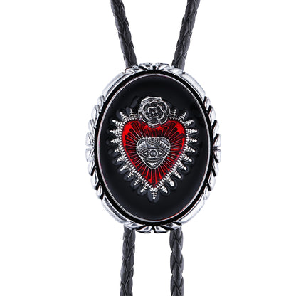 GelConnie Silver Bolo Tie for Men Women Blue Enamel Triangle Bolo Tie Silver Western Necktie Gothic Cowboy Costume