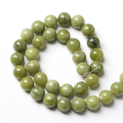 8MM 45PCS Natural Stone Chinese Green Jade Loose Beads for Jewelry Making DIY Bracelet Necklace 1 Strand