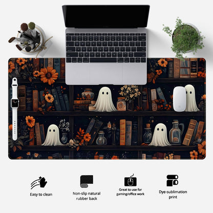 LuckyCow Cute Vintage Gothic Desk Mat Kawaii Dark Academia Desk Pad Medieval Large Flower XXL Mousepad Extended Laptop Computer Keyboard Mat with Stitched Edges Anti-Slip Funny Deskpad 31.5x15.8 in