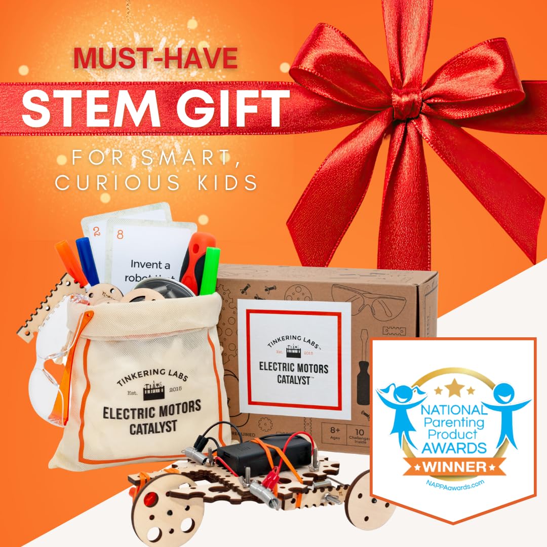 Tinkering Labs STEM Kits for Kids Age 8-10 | Inventors Kids Science Kit, Robot Building, and Engineering with Electricity Circuits | Coolest DIY Toys and Best Birthday Gifts for 10 Year Old Boy Girl