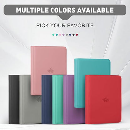 Trading Card Binder 9 Pocket, 360 Pockets Double-Sided Card Album, Premium PU Leather Zipper Card Holder for MTG, TCG, Sports & Game Cards, Must-Have for Collectors（Gray）
