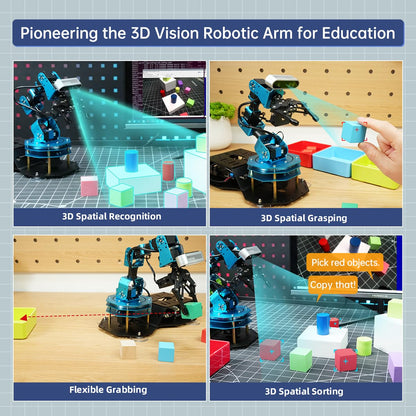 ArmPi Ultra Robotic Arm with ROS2 ChatGPT Large AI Models Embodied Intelligence, Hiwonder 6DOF Programming Robot Arm ROS Education AI Vision Voice Scene Understanding, Advanced Kit & RaspberryPi5 8GB