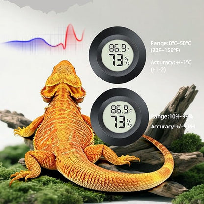 Bearded Dragon Carrier, Reptile Travel Bag with Built-in Thermometer Hygrometer, Breathable Small Animal Carrier with Clear View Window, Portable Lizard Habitat for Ball Python