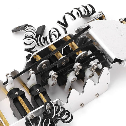 Robot Hand Kit, 5 Finger 180 Degree Movement Bionic Mechanical Arm DIY Kit with Analog Servos and Acrylic Aluminum Frame for Robotics Education and Secondary Development