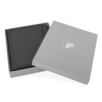 Forevermore Portfolios Padfolio Binder - Professional Faux Leather Travel Organizer Pouch for Tablet, Documents, Presentation Folders, Zipper Closure, Notepad - Black