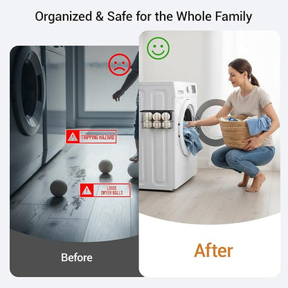 1-Pack Magnetic Laundry Basket, Dryer Ball Holder Lint Bin for Laundry Room | Magnetic Metal Laundry Storage