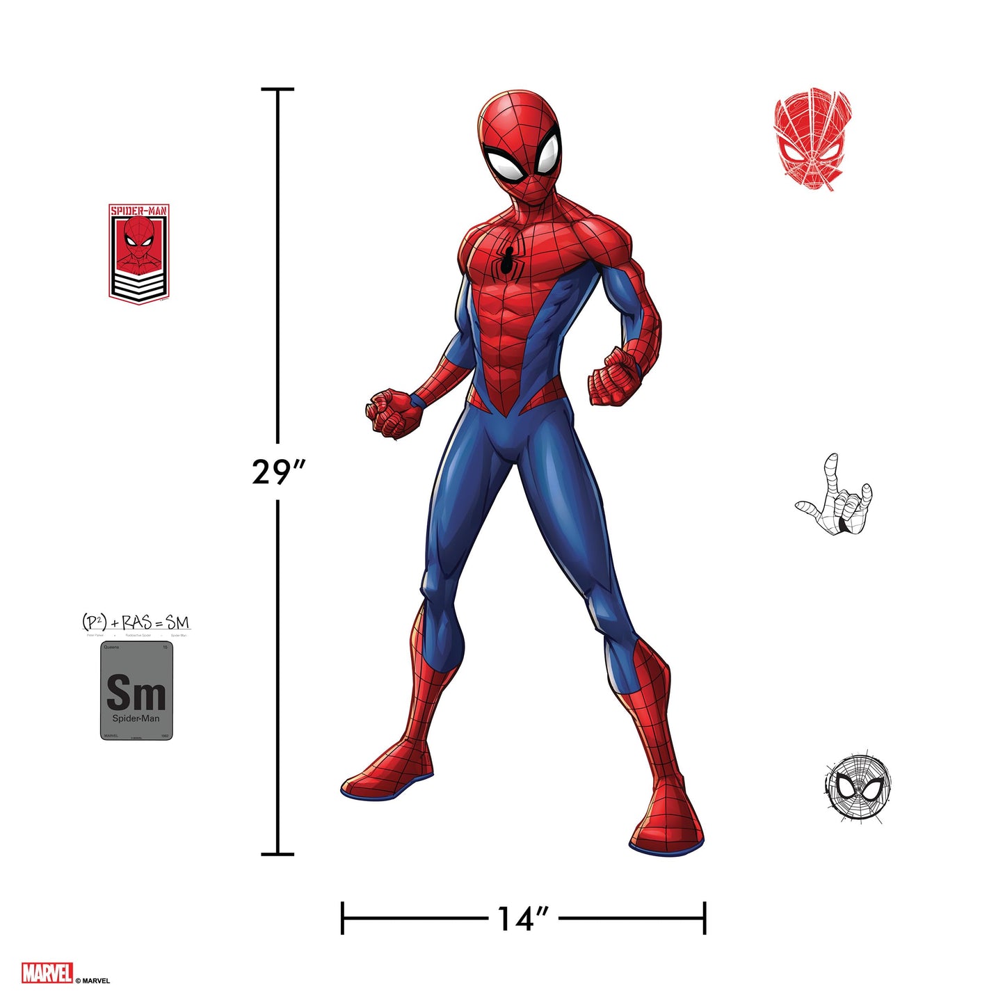 Marvel Spider-Man Wall Decal by Wall Palz, 25'' Vinyl Sticker with 3D Augmented Reality Interaction, Superhero Themed Room Decor for Boys