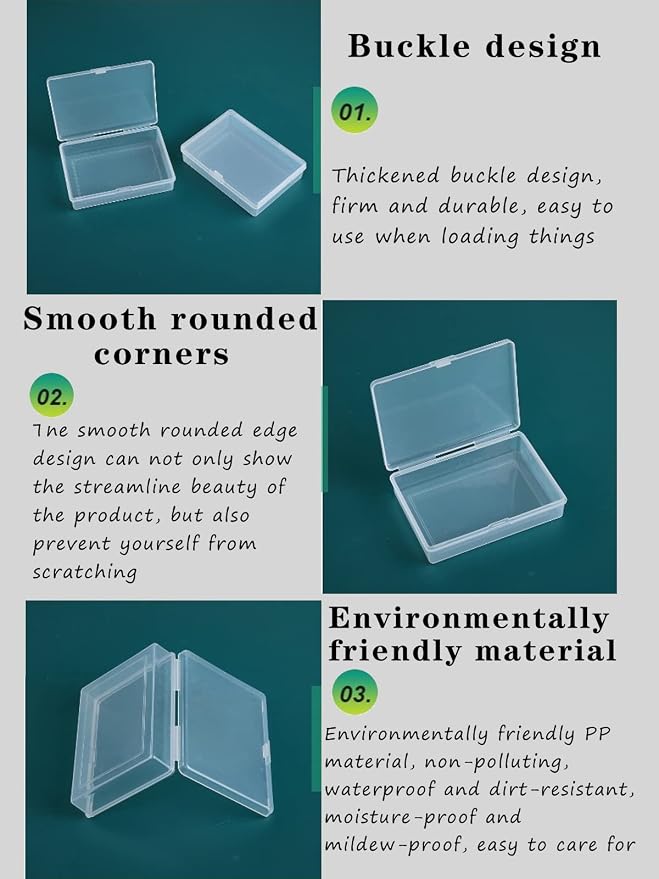Clear Plastic Playing Card Boxes Snaps Closed Poker Gaming Playing Card Deck Cases Holder Plastic Storage Box Clear Trading Card Box Card Storage Organizer for Bank Business Card (18Pcs)