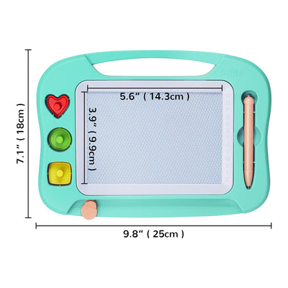 SGILE Toddler Toys for Kids, Magnetic Drawing Board for Birthday Gift, Toys for 1 2 3 Year Old Girls Boys, Etch & Sketch Pad with 3 Stamps, Learning and Educational, Green