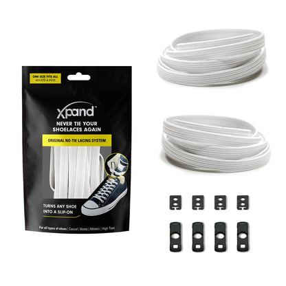 Xpand No Tie Shoelaces for Adults & Kids - Stretch Elastic Shoe Laces for Sneakers | Stretchy Tieless Shoe Strings for Running, Sports & Everyday Wear | One Size Fits All