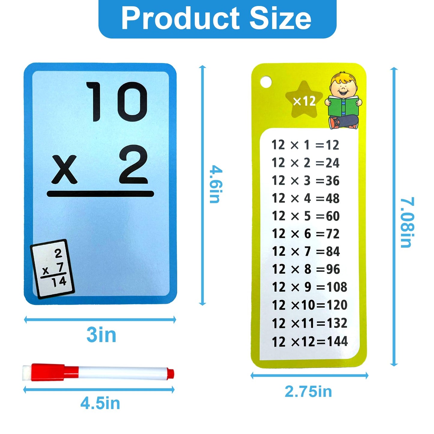 Multiplication Flash Cards & Division Flash Cards -102 Reusable Math Practice Cards with Multiplication, Division,Math Flashcards,Games for Kids Ages 6+ |Spark Skills & Fun Learning