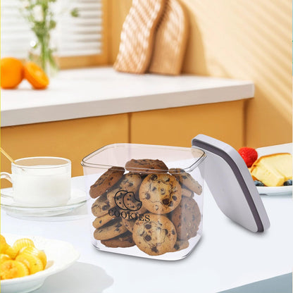 Duimbok Cookie Jar with Airtight Lid,Bread Box for Kitchen Countertop,Time Recording Bread Storage Container, BPA-Free Plastic Containers for Cookies, Homemade Bread, Toast, Bagel, Donut