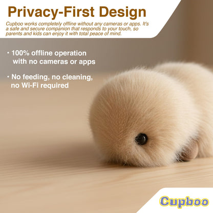 cupboo Interactive AI Plush Companion Pet– Privacy Safe Soft Huggable Intelligence Emotional Support Robot Pets, Anxiety Relief Desk Robots| Ideal Toy Gift for Kids,Teens,Adults,Seniors(Grey)