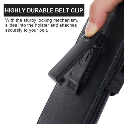 BECPLT Phone Holster for Apple iPhone 17 Pro 16/15/14/13/12/11 Pro Leather Belt Case,Swivel Clip Pouch Holster Belt Clip Case for Galaxy S25 S24 S23 S22 S21 Google Pixel 5 4a 5G 4 LG -Black