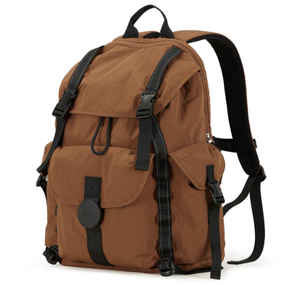 mixi Travel Backpack for Women Men, 18 Inch Carry On Laptop Backpack Flight Approved fits 16'' Laptop, Lightweight Waterproof Hiking Backpack Travel Outdoor Business Casual Daypack, Brown