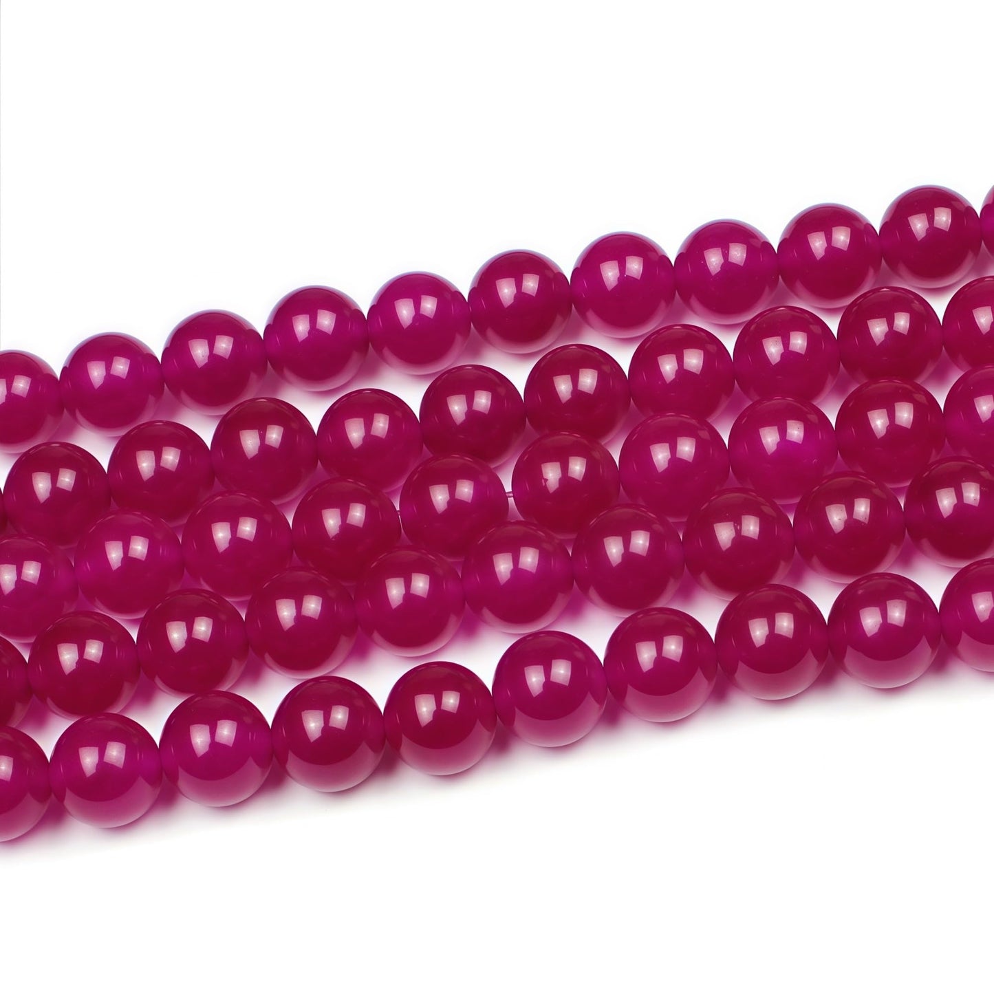 MJDCB Natural Rose Red Jade Round Loose Beads for Jewelry Making DIY Bracelet Necklac (4mm)
