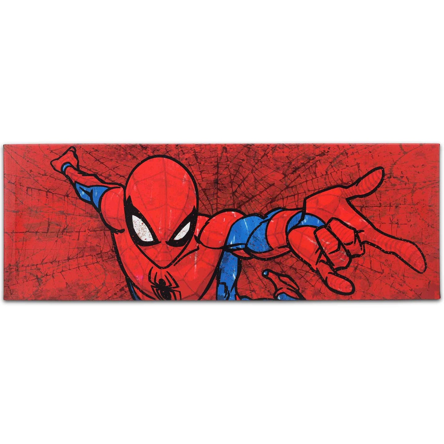 Open Road Brands Marvel Spider-Man Web Gallery Wrapped Canvas Wall Decor - Large Horizontal Spider-Man Wall Art for Man Cave or Movie Room
