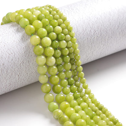 45pcs 8mm Peridot Loose Beads for Jewelry Making, Natural Semi Precious Beads Round Smooth Gemstone Spacer Beads Charms for Necklaces Bracelets