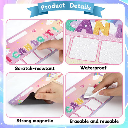 3 Sets Magnetic Rewards Chart for Kids Token Board Unicorn Castle Behavior Chart at Home Positive Star and Customization Goal Box Incentives for Teacher Essentials Elementary Classroom