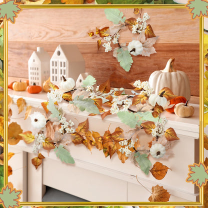 Qinyoung 4 Pieces Thanksgiving Fall Candle Rings Center Fall Candle Rings Wreath Thanksgiving Autumn Decorative Artificial Maple Leaf Holder for Centerpiece Festival Party Decoration