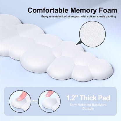 MOKURU Cloud Mouse Pad with Wrist Rest, Cloud Keyboard Wrist Rest, Mouse Pad Wrist Support, Ergonomic Keyboard Mouse Wrist Support White