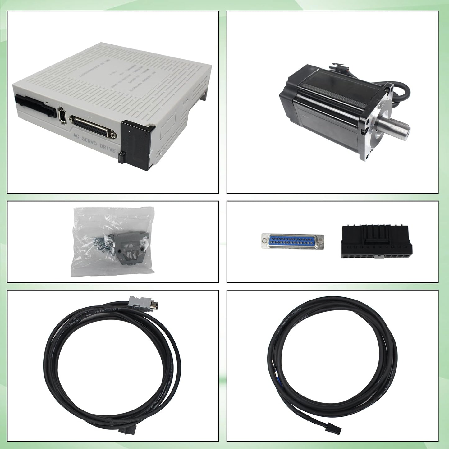 RATTMMOTOR YPMC-400W 220V Servo Motor Kit, Servo Motor with Servo Motor Driver and Brake Encoder Cable, CNC Controller Kit for CNC Engraver Milling Machine/Robot (with Brake)