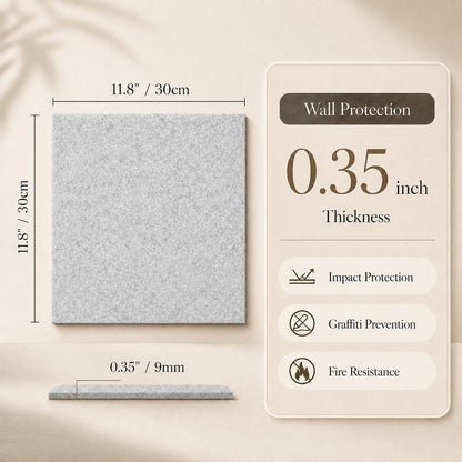 Baysola Felt Bulletin Board Panels 48 x 36 Inch Self Adhesive Wall Tiles Cork Board Alternative for Office Classroom Photos Notes 12 Pack