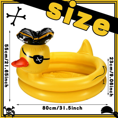 Bencailor Inflatable Pirate Duck Drink Cooler Reusable Blow up Duck Floating Cooler for Summer Halloween Hawaiian Beach Party Decoration Supplies, 31.5 x 23.6 Inch