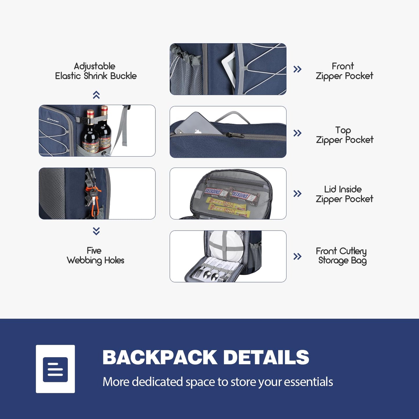 Maelstrom Cooler Backpack,50 Can Backpack Cooler Leakproof,Insulated Soft Cooler Bag,Camping Cooler,Beach Cooler,Ice Chest Backpack,Lightweight Travel Cooler Lunch Backpack for Hiking,Shopping,Blue