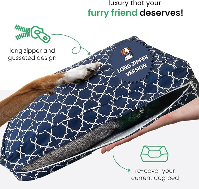 Molly Mutt Medium to Large Dog Bed Cover- Romeo & Juliet Print - Measures 27”x36”x5’’ - 100% Cotton - Durable - Breathable - Sustainable - Machine Washable Dog Bed Cover