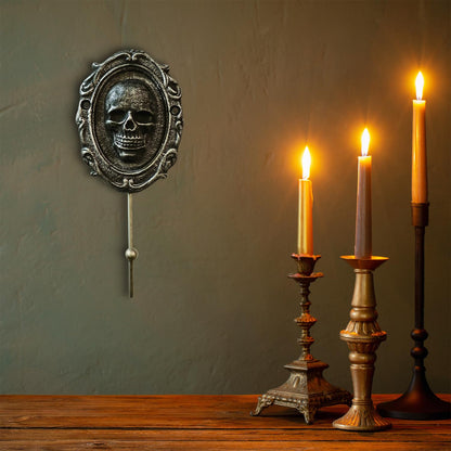 IRISVITA Gothic Skull Hook for Wall, Rustic Gothic Wall Hanger for Keys, Halloween Decor, Goth Key Holder for Dark Academia Bedroom or Living Room