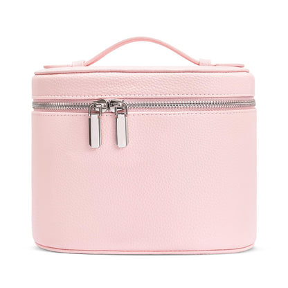 idoltimes Cosmetic Case, Leather Makeup Bag, Portable Handheld Makeup Case, Detachable Compartments