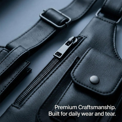 Cross-Body Sling Pack, Classic Shoulder Satchel, Pickpocket-Proof Hidden Crossbody Sling Bag, Slim Undercover (Black)