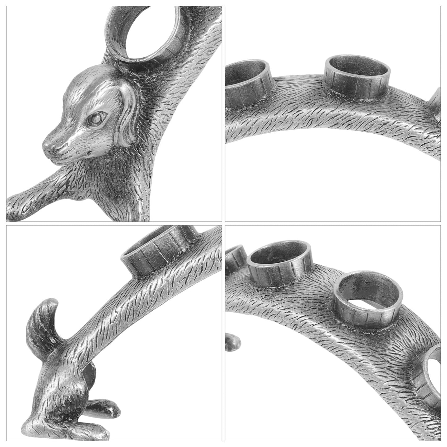 Gadpiparty Dog Design 4-Hole Wine Stoppers Stand Bottle Stopper Bouquet Alloy Wine Bottle Stopper Holder Stand Decorative Stoppers Corks Rack Wine Accessories