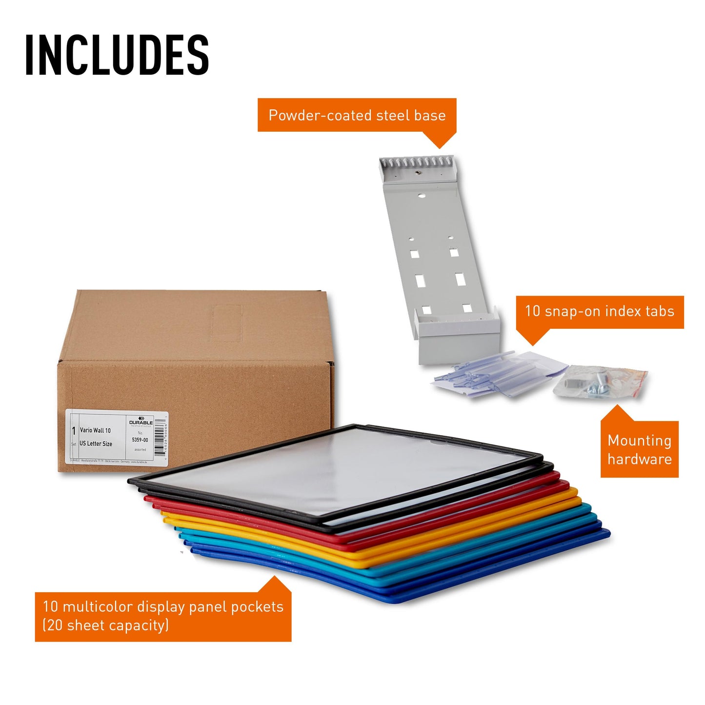 Durable Vario Wall Reference System, 10 Panels, Assorted Borders And Panels